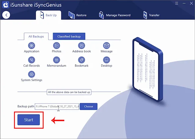 iSunshare-click-start-to-Backup-iPhone